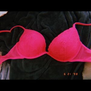 Pink push up bra